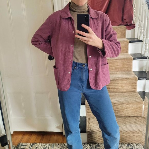 Purple Quilted Coat Alfred Dunner Embroidered Shaket - Picture 1 of 7